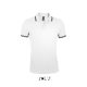 PASADENA férfi galléros póló kontrasztos csíkokkal, SOL'S SO00577, White/Navy-XL