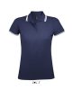 PASADENA Női galléros póló kontrasztos csíkokkal, SOL'S SO00578, French Navy/White-XL
