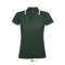 PASADENA Női galléros póló kontrasztos csíkokkal, SOL'S SO00578, Forest Green/White-L