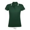 PASADENA Női galléros póló kontrasztos csíkokkal, SOL'S SO00578, Forest Green/White-L