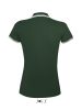 PASADENA Női galléros póló kontrasztos csíkokkal, SOL'S SO00578, Forest Green/White-M