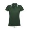 PASADENA Női galléros póló kontrasztos csíkokkal, SOL'S SO00578, Forest Green/White-S