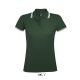 PASADENA Női galléros póló kontrasztos csíkokkal, SOL'S SO00578, Forest Green/White-S