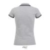 PASADENA Női galléros póló kontrasztos csíkokkal, SOL'S SO00578, Grey/Navy-S