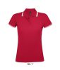 PASADENA Női galléros póló kontrasztos csíkokkal, SOL'S SO00578, Red/White-S