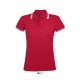 PASADENA Női galléros póló kontrasztos csíkokkal, SOL'S SO00578, Red/White-S