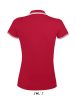 PASADENA Női galléros póló kontrasztos csíkokkal, SOL'S SO00578, Red/White-S
