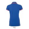PASADENA Női galléros póló kontrasztos csíkokkal, SOL'S SO00578, Royal Blue/Neon Coral-L