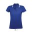 PASADENA Női galléros póló kontrasztos csíkokkal, SOL'S SO00578, Royal Blue/White-2XL
