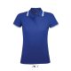 PASADENA Női galléros póló kontrasztos csíkokkal, SOL'S SO00578, Royal Blue/White-S