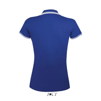   PASADENA Női galléros póló kontrasztos csíkokkal, SOL'S SO00578, Royal Blue/White-S