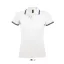 PASADENA Női galléros póló kontrasztos csíkokkal, SOL'S SO00578, White/Navy-2XL
