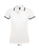PASADENA Női galléros póló kontrasztos csíkokkal, SOL'S SO00578, White/Navy-S