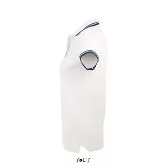   PASADENA Női galléros póló kontrasztos csíkokkal, SOL'S SO00578, White/Navy-S