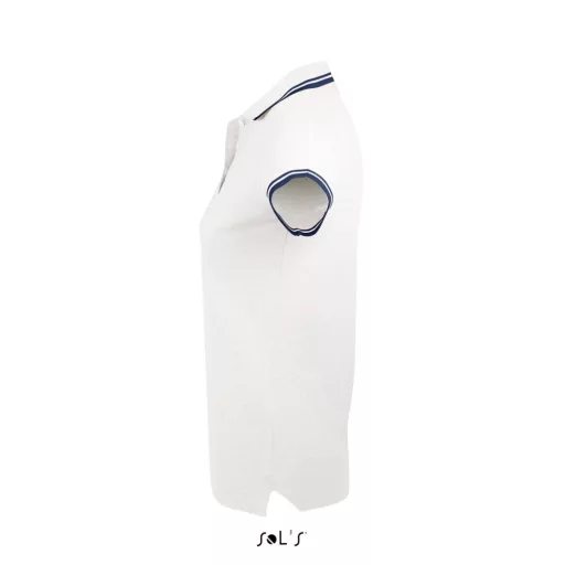 PASADENA Női galléros póló kontrasztos csíkokkal, SOL'S SO00578, White/Navy-XL