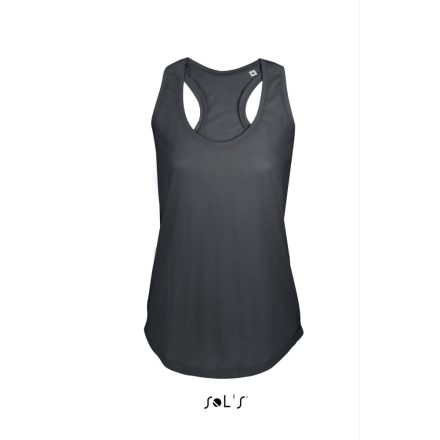 Női ujjatlan sporthátú trikó, SOL'S SO00579, Dark Grey-XL