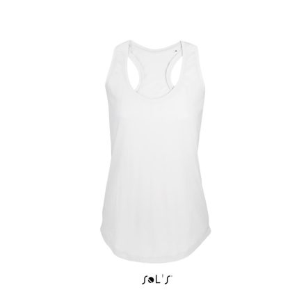 Női ujjatlan sporthátú trikó, SOL'S SO00579, White-XS