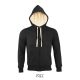 Uniszex cipzáras kapucnis pulóver, sherpa béléssel, SOL'S SO00584, Black-M