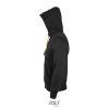Uniszex cipzáras kapucnis pulóver, sherpa béléssel, SOL'S SO00584, Black-S