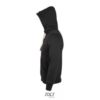   Uniszex cipzáras kapucnis pulóver, sherpa béléssel, SOL'S SO00584, Black-S