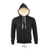 Uniszex cipzáras kapucnis pulóver, sherpa béléssel, SOL'S SO00584, Black-XL
