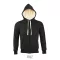 Uniszex cipzáras kapucnis pulóver, sherpa béléssel, SOL'S SO00584, Black-XL