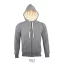 Uniszex cipzáras kapucnis pulóver, sherpa béléssel, SOL'S SO00584, Grey Melange-S