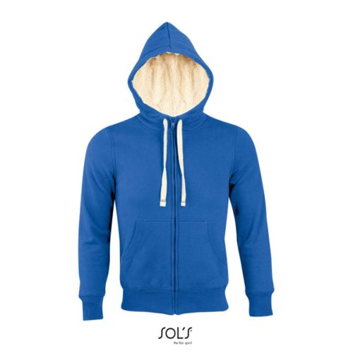 Uniszex cipzáras kapucnis pulóver, sherpa béléssel, SOL'S SO00584, Royal Blue-S