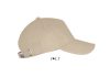 Uniszex pamut 5 paneles baseball sapka, SOL'S SO00594, Beige-U
