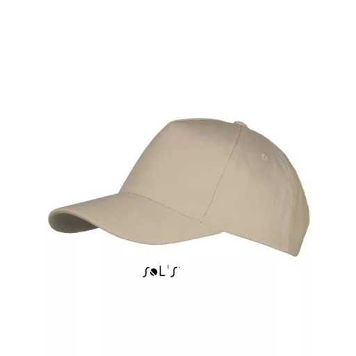 Uniszex pamut 5 paneles baseball sapka, SOL'S SO00594, Beige-U