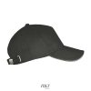 Uniszex pamut 5 paneles baseball sapka, SOL'S SO00594, Dark Grey/Light Grey-U