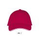 Uniszex pamut 5 paneles baseball sapka, SOL'S SO00594, Red/White-U