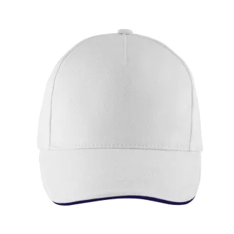   Uniszex pamut 5 paneles baseball sapka, SOL'S SO00594, White/French Navy-U