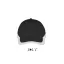 Uniszex fém csatos 5 paneles kétszínű baseball sapka, SOL'S SO00595, Black/White-U