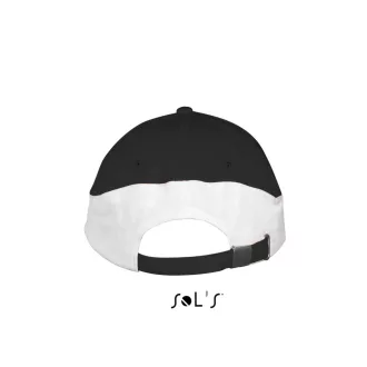   Uniszex fém csatos 5 paneles kétszínű baseball sapka, SOL'S SO00595, Black/White-U