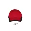 Uniszex fém csatos 5 paneles kétszínű baseball sapka, SOL'S SO00595, Red/Black-U