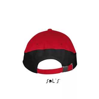   Uniszex fém csatos 5 paneles kétszínű baseball sapka, SOL'S SO00595, Red/Black-U