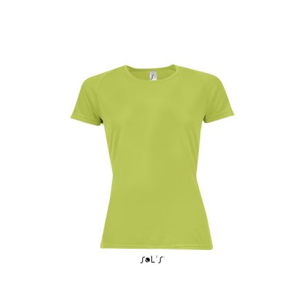 Női raglános rövid ujjú sport póló, SOL'S SO01159, Apple Green-2XL
