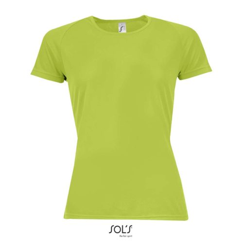 Női raglános rövid ujjú sport póló, SOL'S SO01159, Apple Green-S