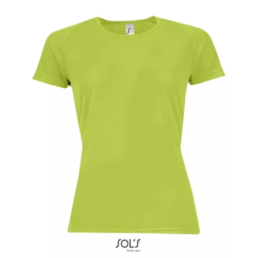 Női raglános rövid ujjú sport póló, SOL'S SO01159, Apple Green-XL