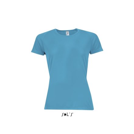 Női raglános rövid ujjú sport póló, SOL'S SO01159, Aqua-2XL