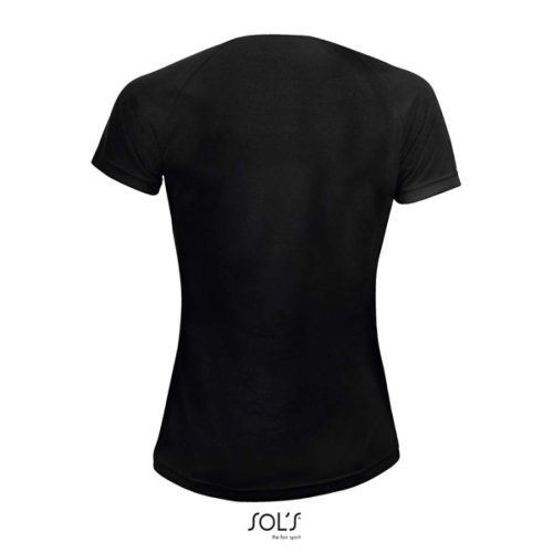 Női raglános rövid ujjú sport póló, SOL'S SO01159, Black-M
