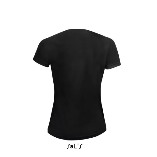 Női raglános rövid ujjú sport póló, SOL'S SO01159, Black-XL