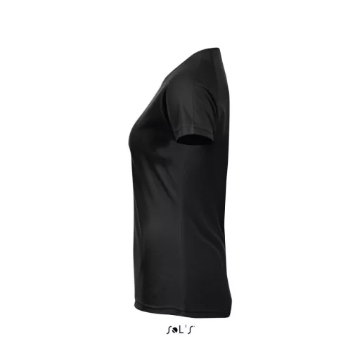 Női raglános rövid ujjú sport póló, SOL'S SO01159, Black-XL