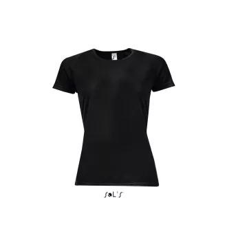   Női raglános rövid ujjú sport póló, SOL'S SO01159, Black-XS