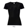 Női raglános rövid ujjú sport póló, SOL'S SO01159, Black-XS