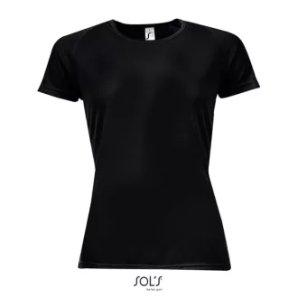   Női raglános rövid ujjú sport póló, SOL'S SO01159, Black-XS