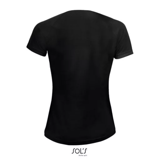 Női raglános rövid ujjú sport póló, SOL'S SO01159, Black-XS