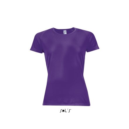 Női raglános rövid ujjú sport póló, SOL'S SO01159, Dark Purple-2XL