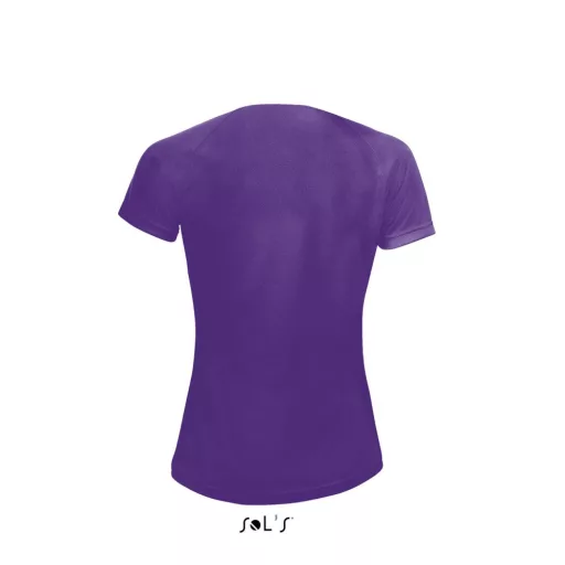 Női raglános rövid ujjú sport póló, SOL'S SO01159, Dark Purple-L